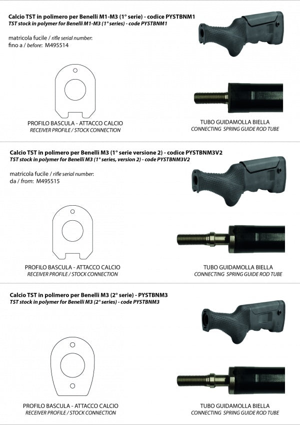 Benelli M1 & Benelli M3 [gen.1] justerbar kolbe | TST - Ubitzu