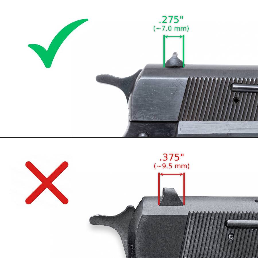 Browning Hi-Power Vigilante justerbart bagsigte | blank - Ubitzu