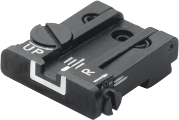 Glock [G17 G19 G26 & other] justerbart bagsigte | hvide linjer - Ubitzu