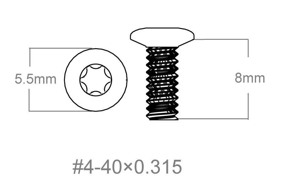 Set of screws 3pcs | 4-40x0.315’’ [T10] - Ubitzu