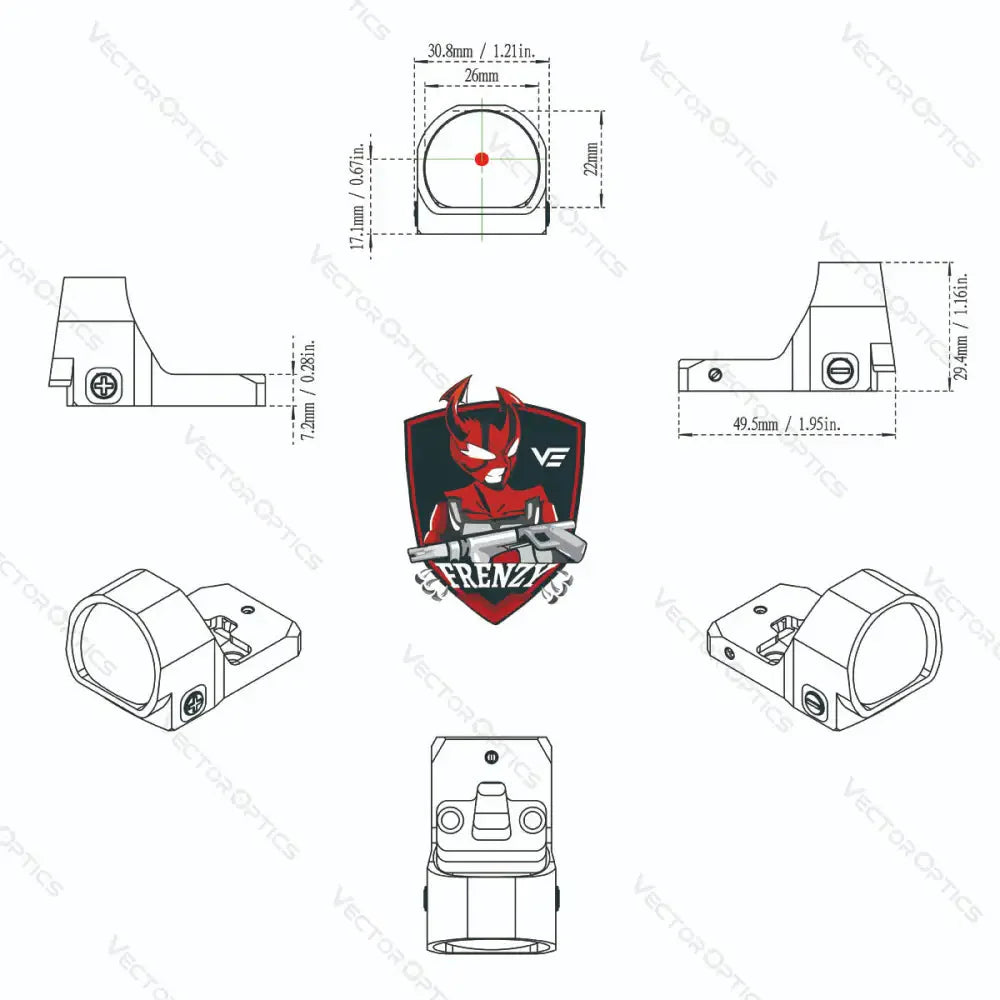 Vector Optics Frenzy 1x22x26 MOS red dot - Ubitzu